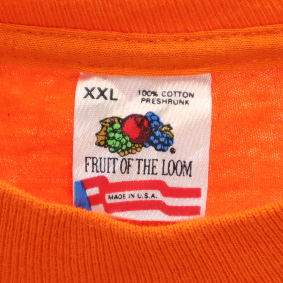FRUIT OF THE LOOM フルーツオブザルーム 90s オールド USA製 半袖 Tシャツ XXL オレンジ シングルステッチ メンズ