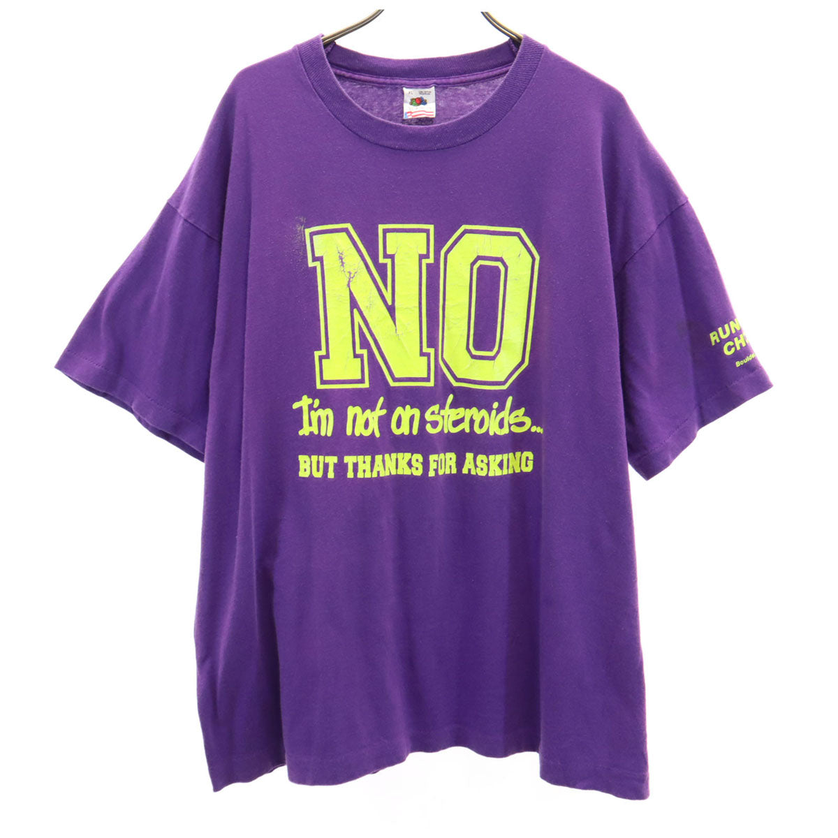 FRUIT OF THE LOOM フルーツオブザルーム 90s USA製 オールド 半袖 Tシャツ XL パープル シングルステッチ メンズ