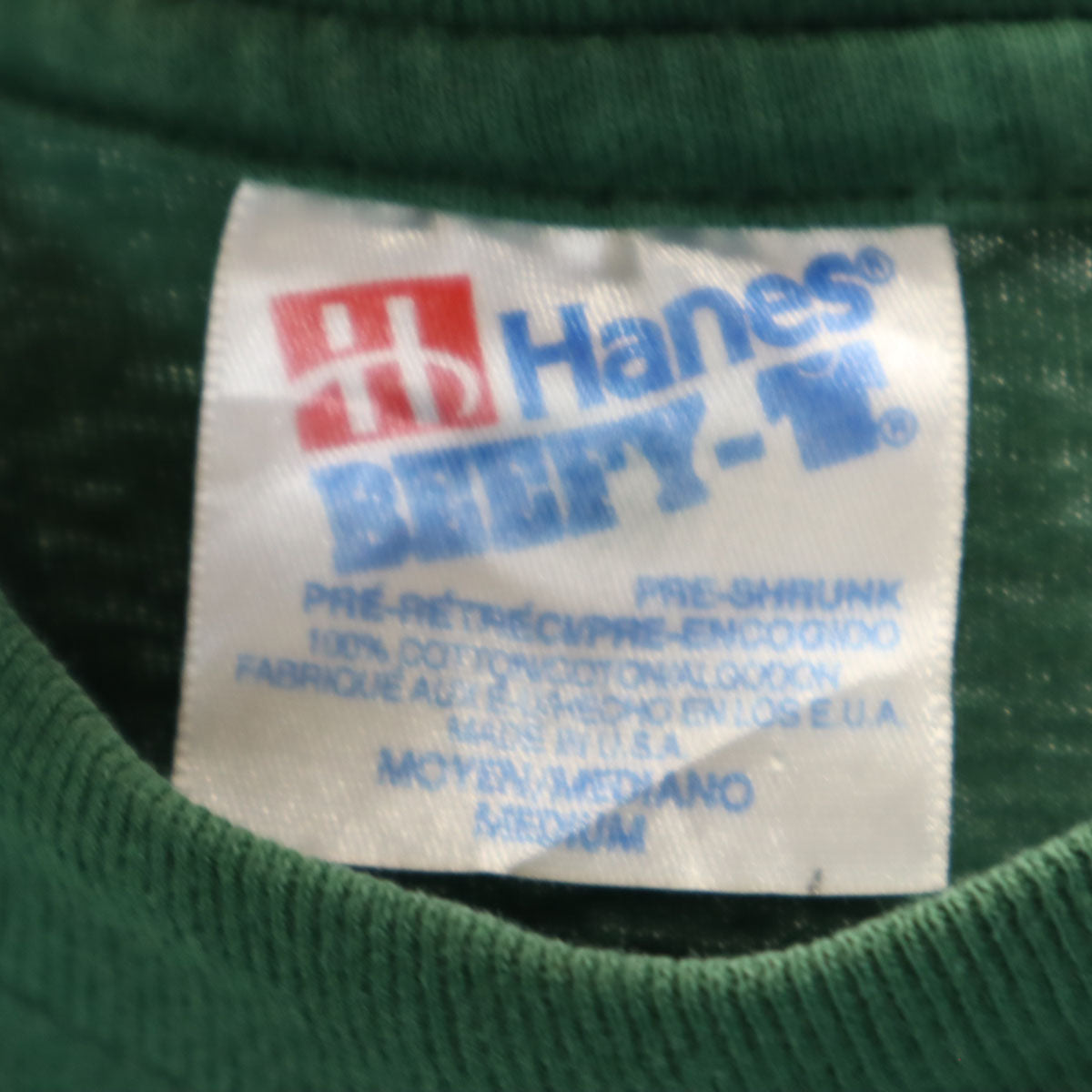 Hanes ヘインズ 90s USA製 オールド 半袖 Tシャツ M グリーン系 シングルステッチ メンズ