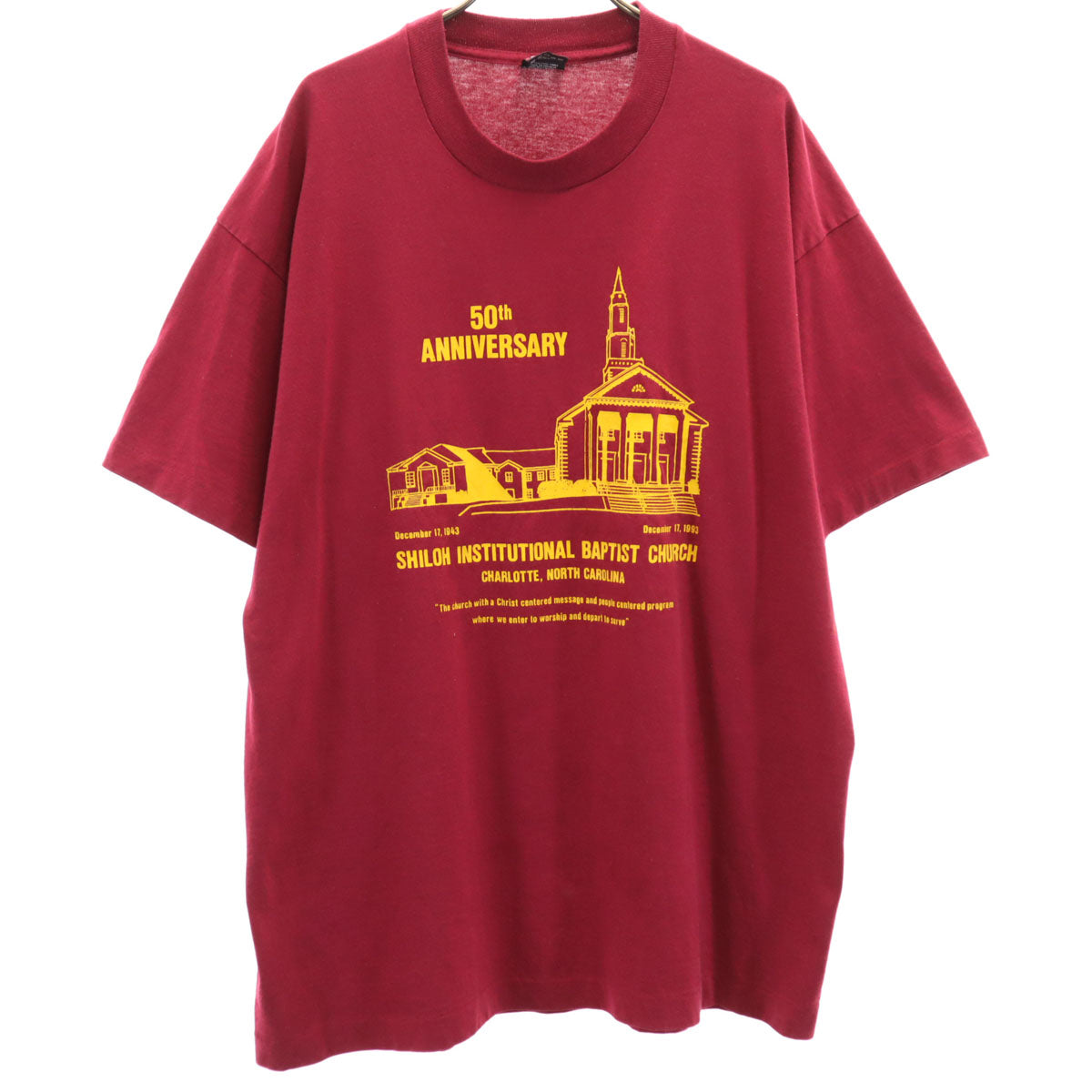 FRUIT OF THE LOOM フルーツオブザルーム 90s USA製 オールド 半袖 Tシャツ XL レッド系 シングルステッチ メンズ