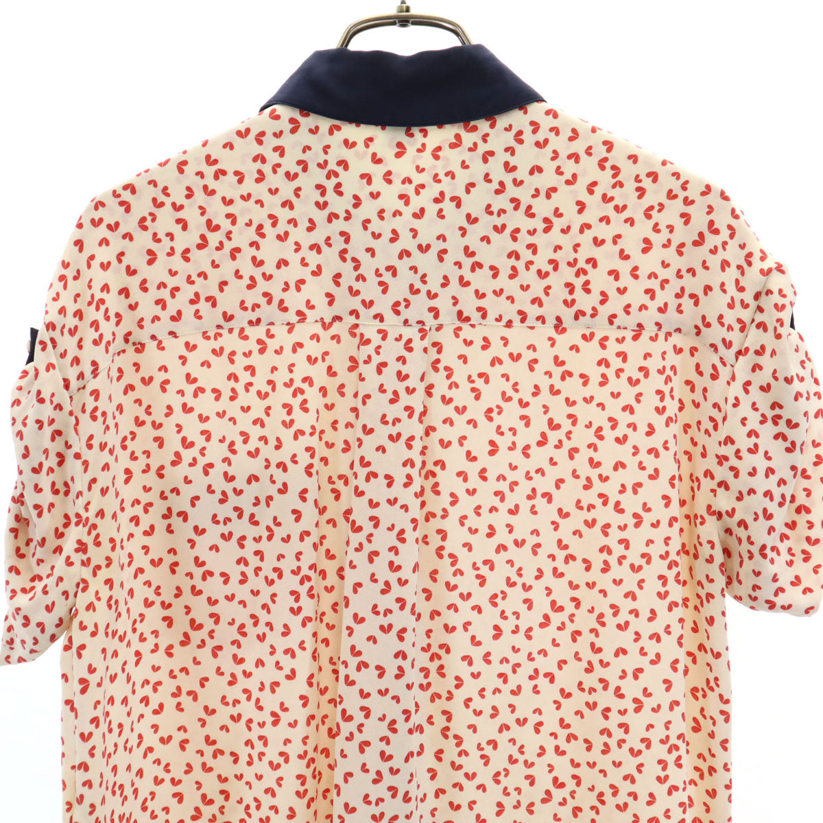 LOUIS VUITTON ルイヴィトン イタリア製 総柄 半袖 ブラウス 34 アイボリー レディース