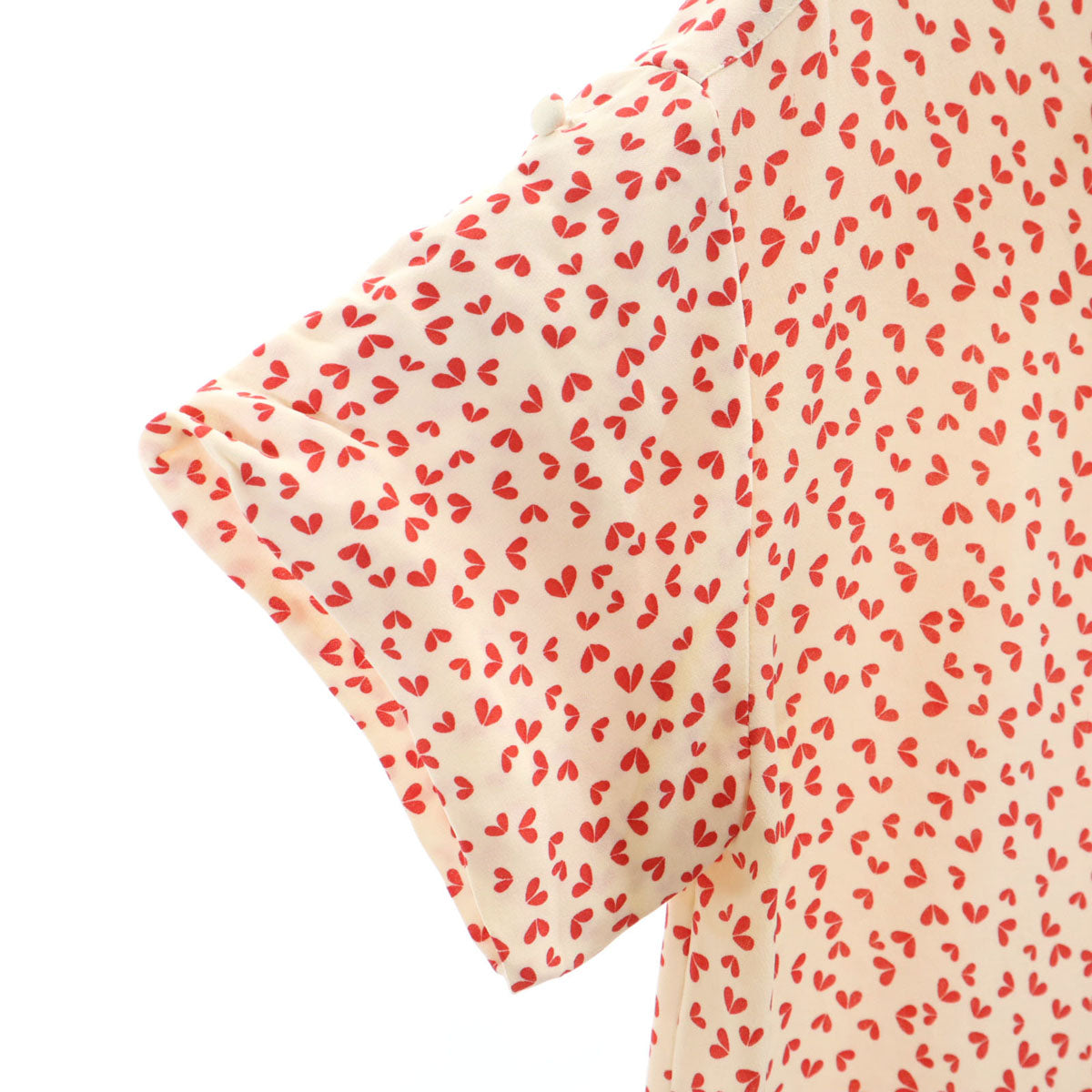 LOUIS VUITTON ルイヴィトン イタリア製 総柄 半袖 ブラウス 34 アイボリー レディース