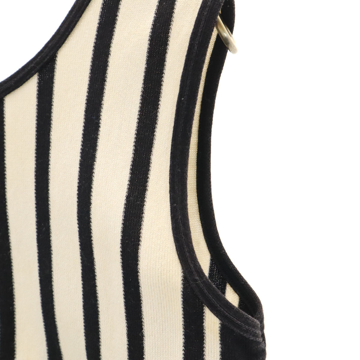 i.s. ISSEY MIYAKE アイエス イッセイミヤケ 90s 日本製 オールド ストライプ柄 ノースリーブ ニット 9 アイボリー レディース