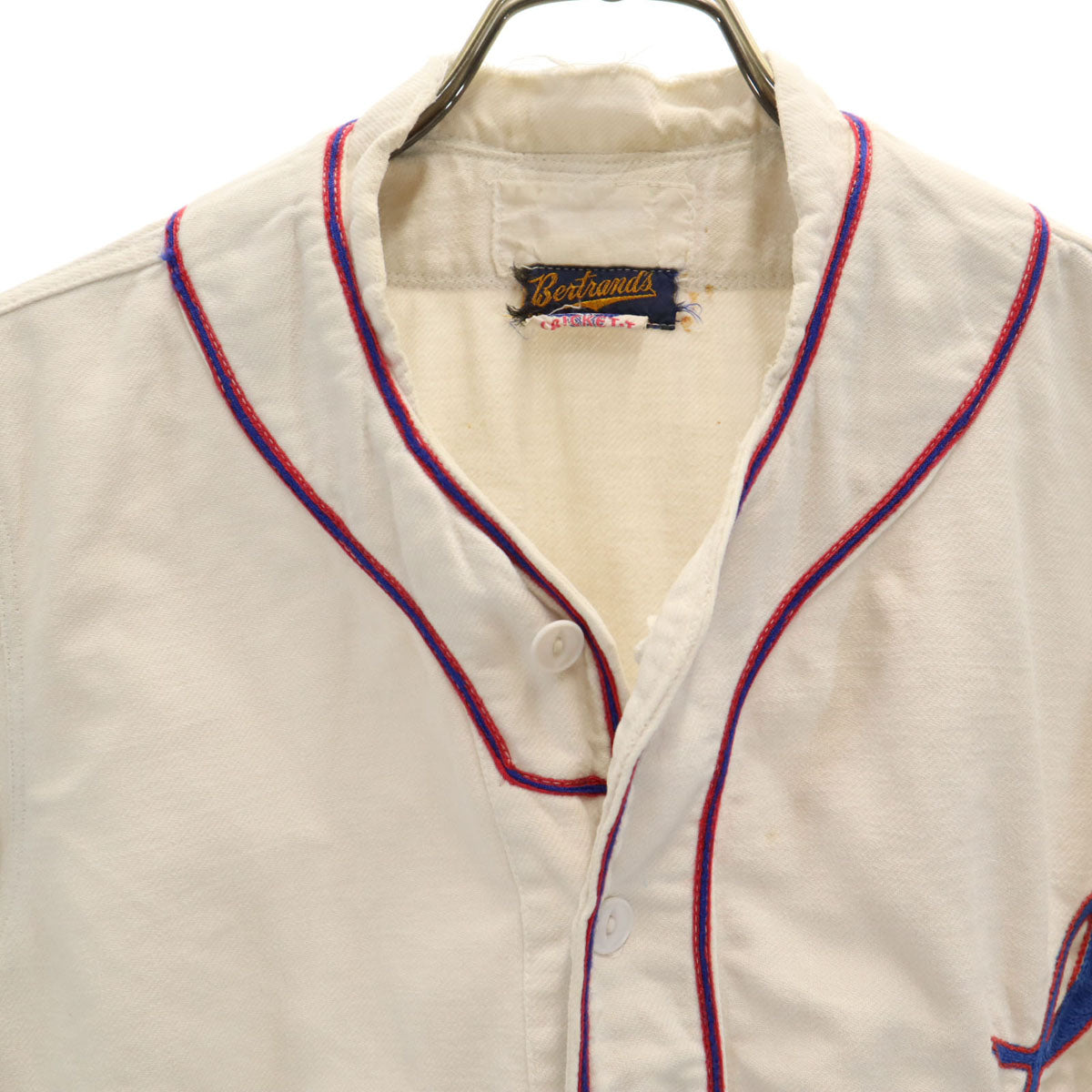 Bertrand’s 40s 50s ヴィンテージ 半袖 クリケット シャツ アイボリー メンズ