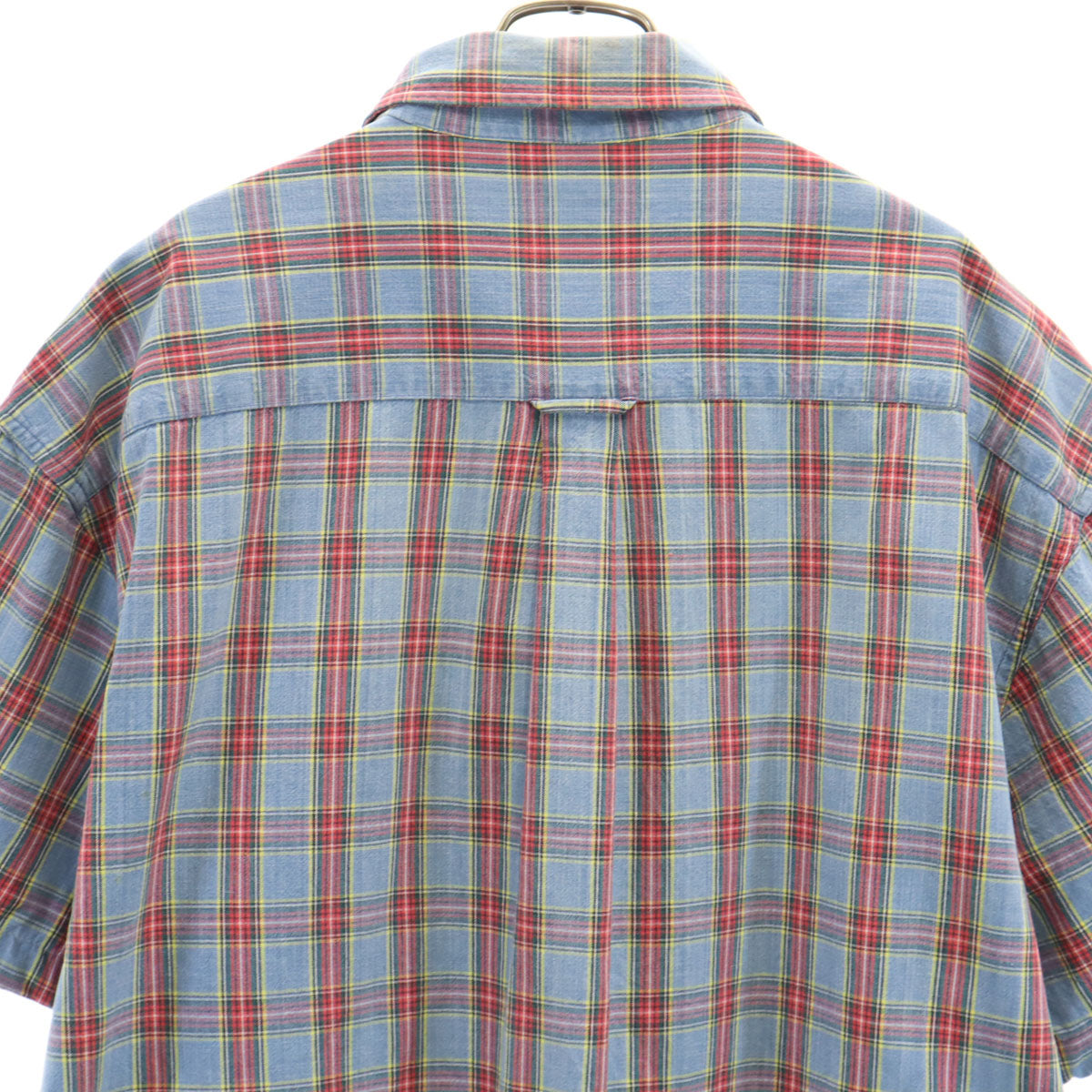 GAP ギャップ 90s オールド チェック柄 半袖 ボタンダウンシャツ XL 水色 メンズ