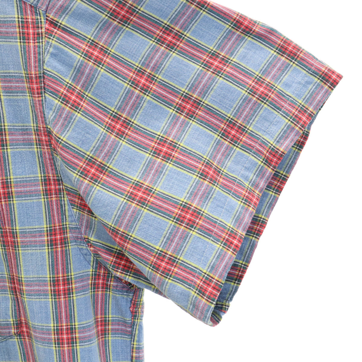 GAP ギャップ 90s オールド チェック柄 半袖 ボタンダウンシャツ XL 水色 メンズ