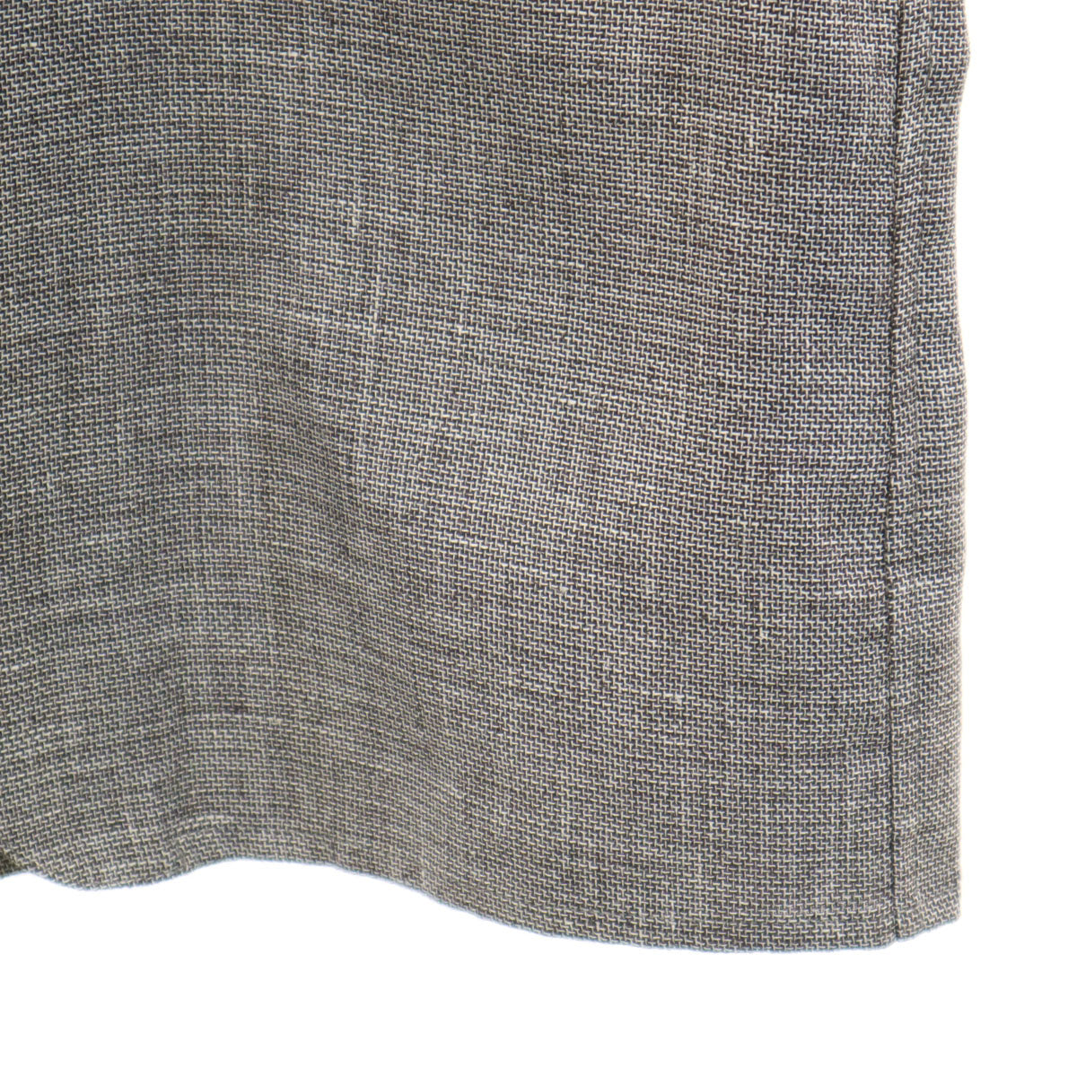 未使用 SEEALL シーオール 日本製 リネンブレンド 5分袖 ジップ シャツ 3 グレーブラウン メンズ