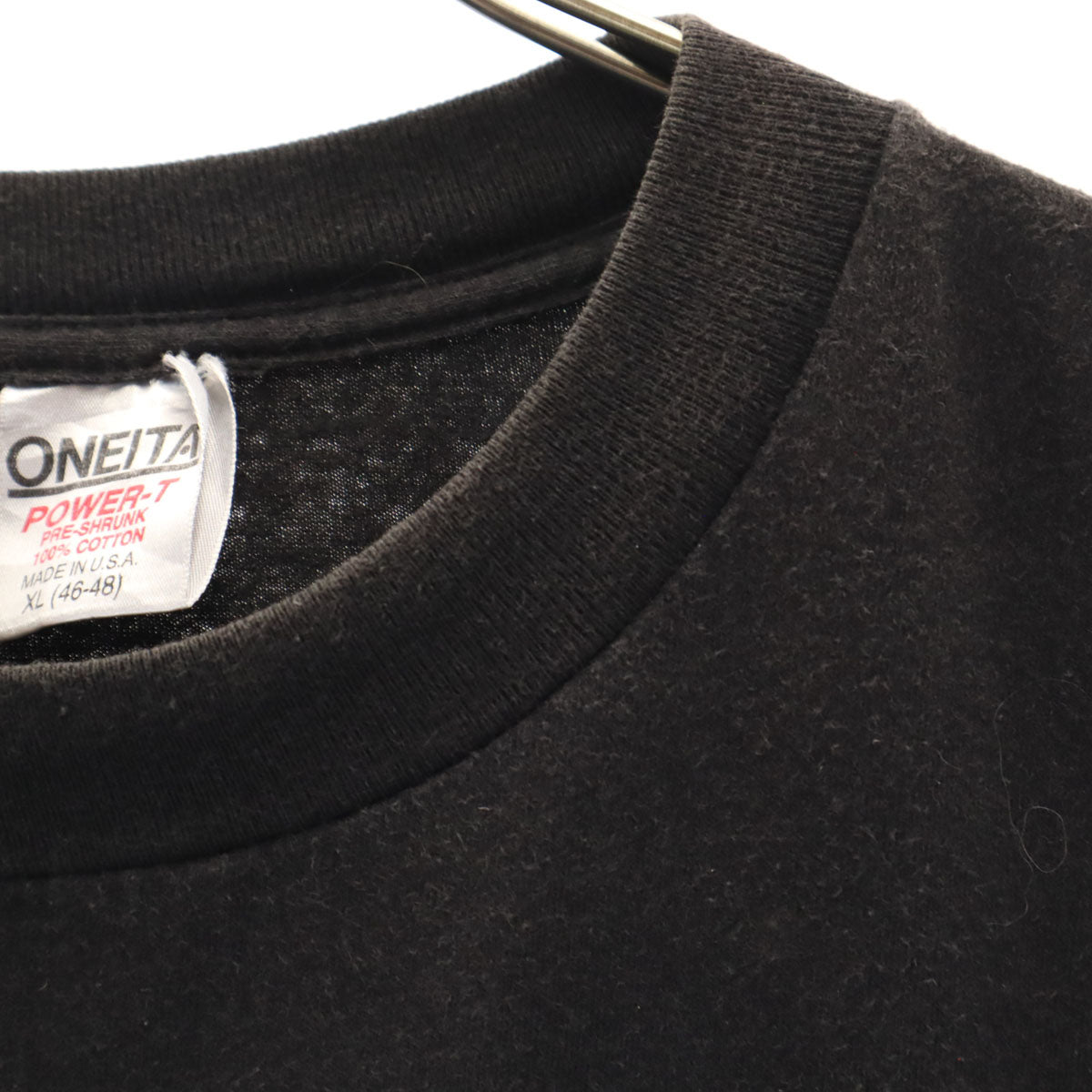 ONEITA オニータ 90s USA製 オールド バック スパイダープリント 半袖 Tシャツ XL ブラック POWER-T メンズ