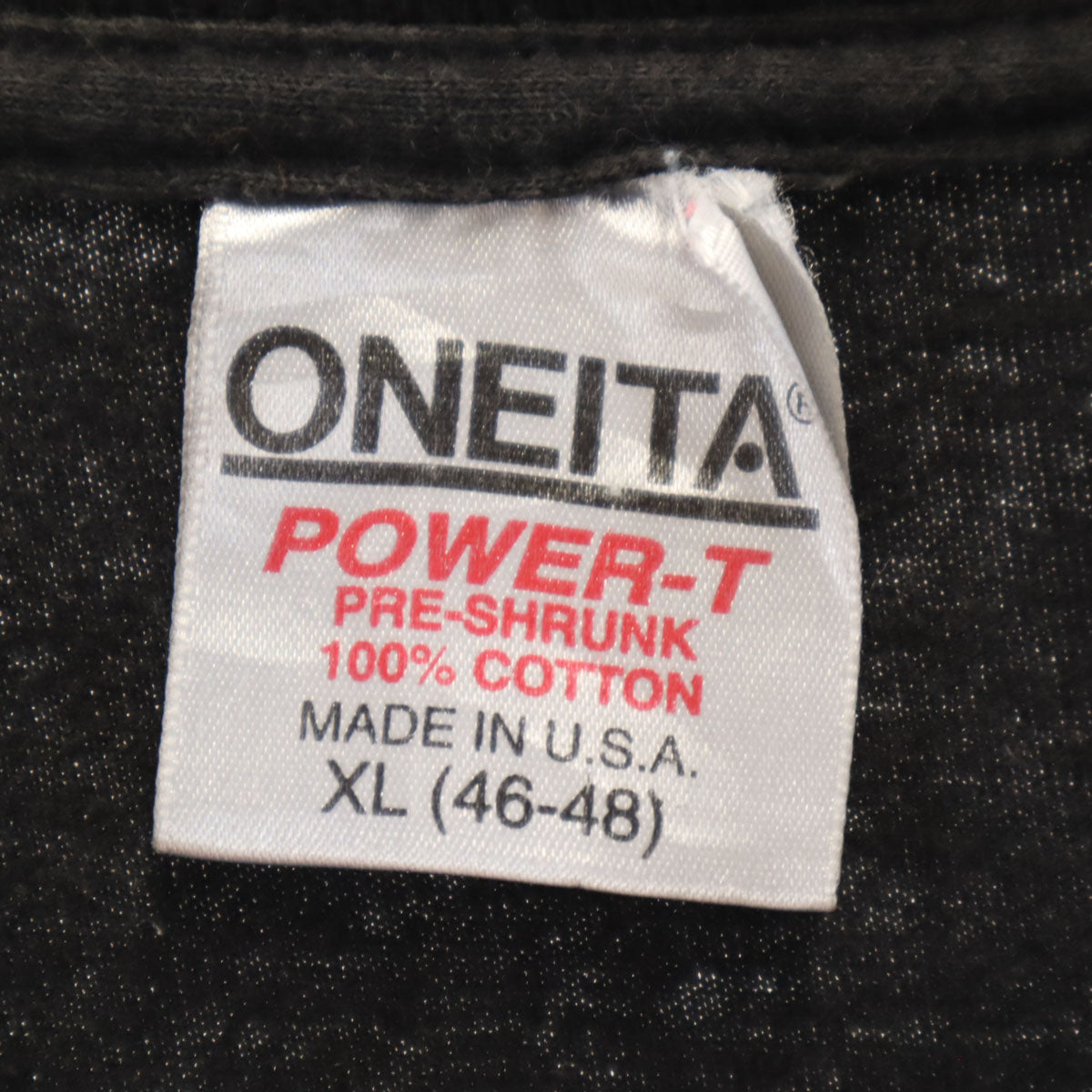 ONEITA オニータ 90s USA製 オールド バック スパイダープリント 半袖 Tシャツ XL ブラック POWER-T メンズ
