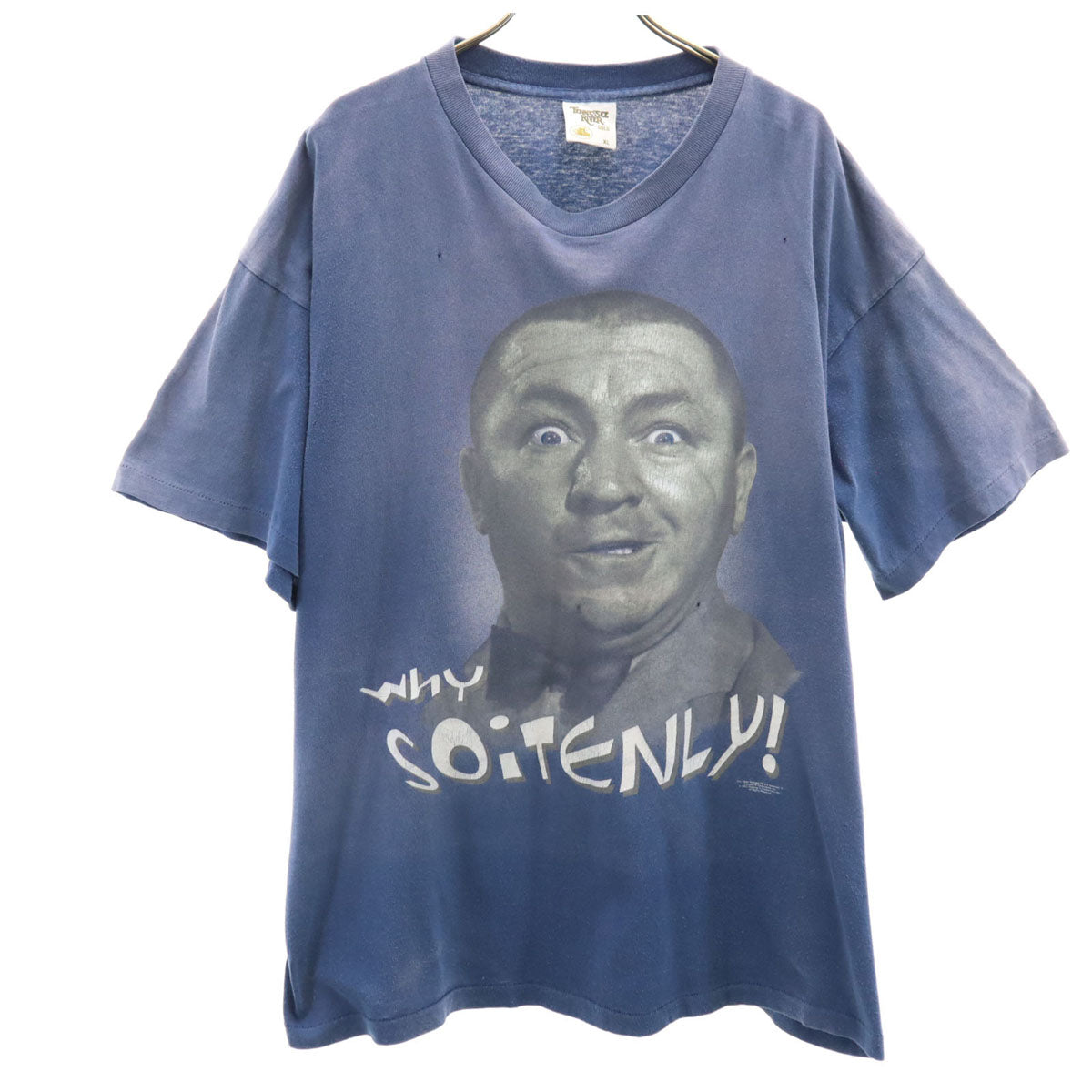 TENNESSEE RIVER テネシーリバー 90s オールド USA製 Why Soitenly 半袖 Tシャツ XL 青紺 シングルステッチ メンズ