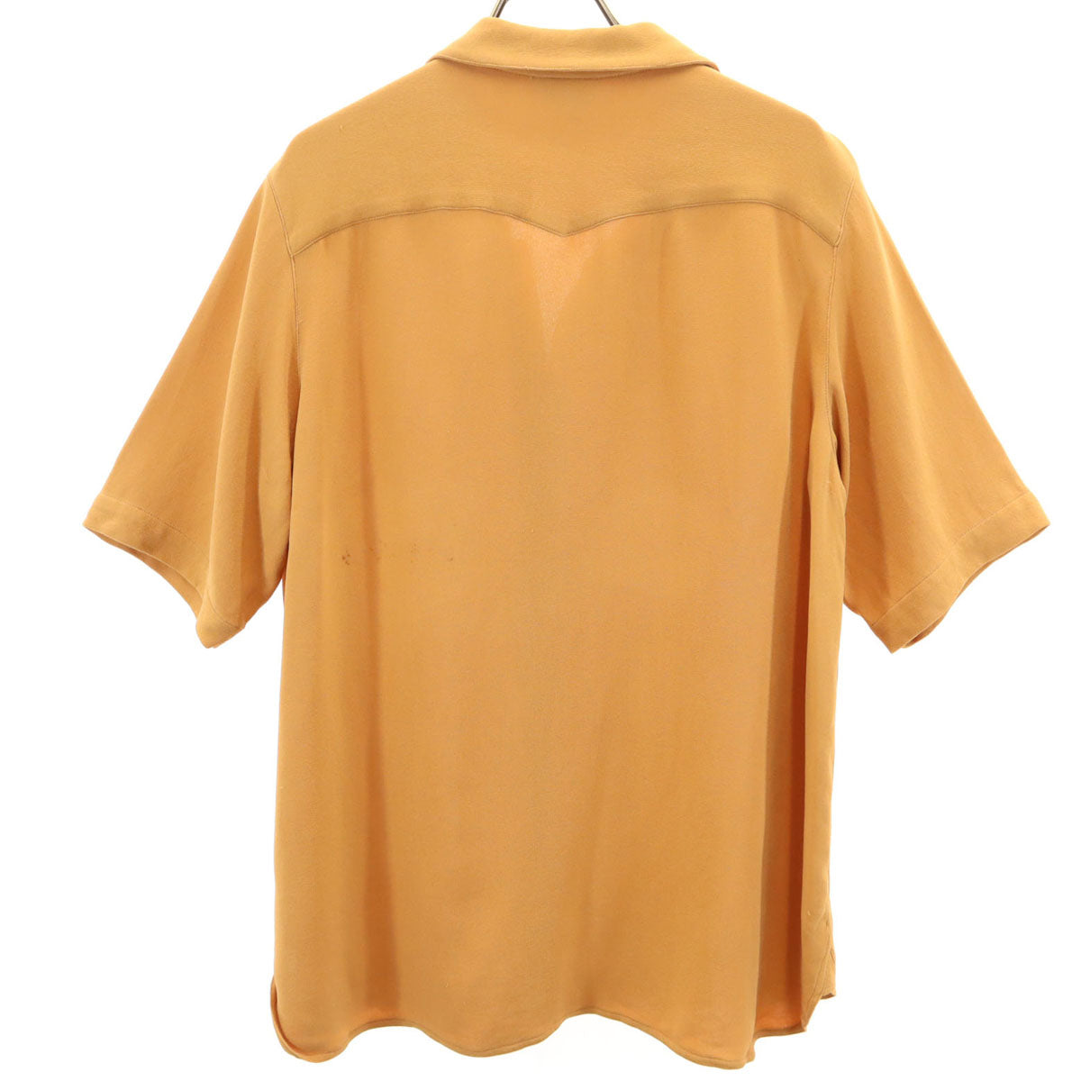 HERMES エルメス 90s フランス製 シルク オールド 半袖 シャツ 42 オレンジブラウン レディース