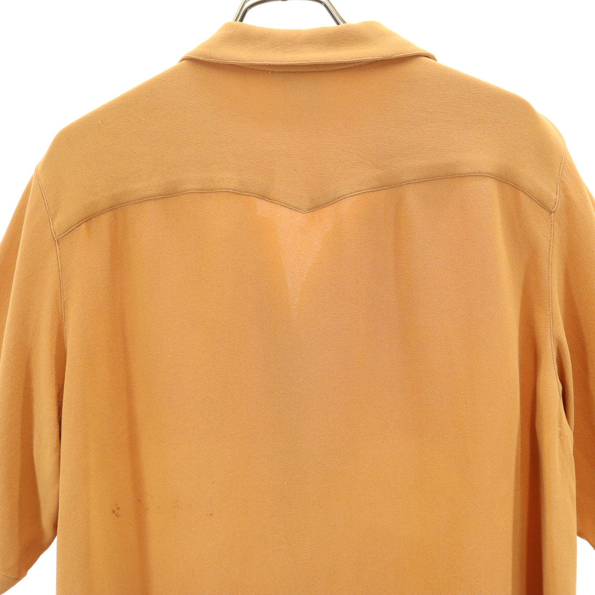 HERMES エルメス 90s フランス製 シルク オールド 半袖 シャツ 42 オレンジブラウン レディース