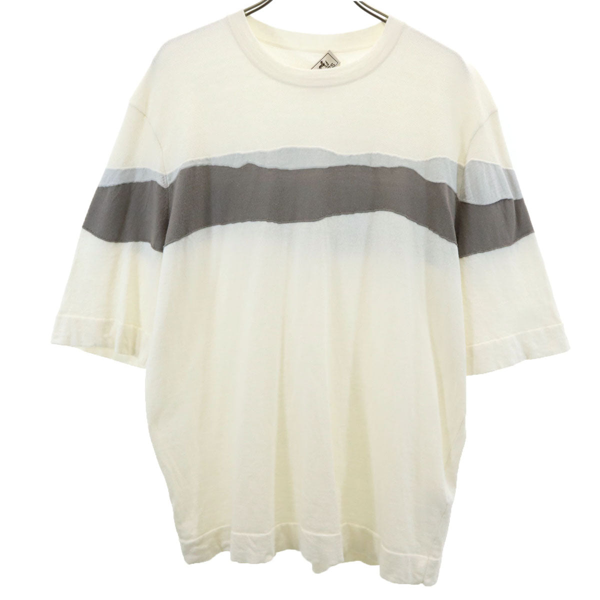HERMES エルメス イタリア製 カシミヤブレンド 半袖 Tシャツ L アイボリー メンズ