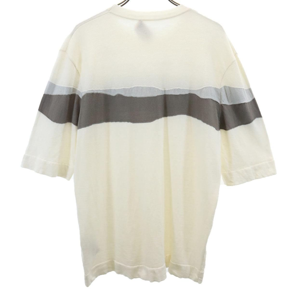 HERMES エルメス イタリア製 カシミヤブレンド 半袖 Tシャツ L アイボリー メンズ