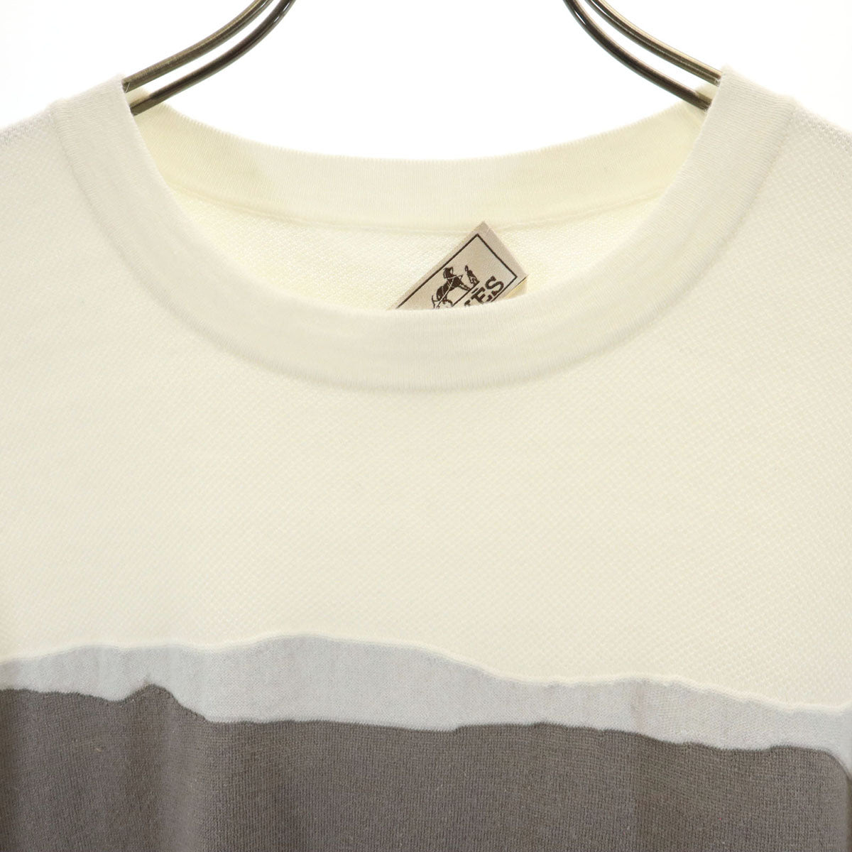 HERMES エルメス イタリア製 カシミヤブレンド 半袖 Tシャツ L アイボリー メンズ