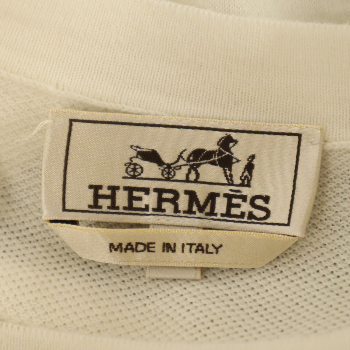 HERMES エルメス イタリア製 カシミヤブレンド 半袖 Tシャツ L アイボリー メンズ