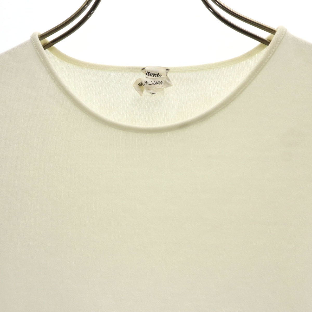 HERMES エルメス フランス製 半袖 Tシャツ 34 アイボリー レディース