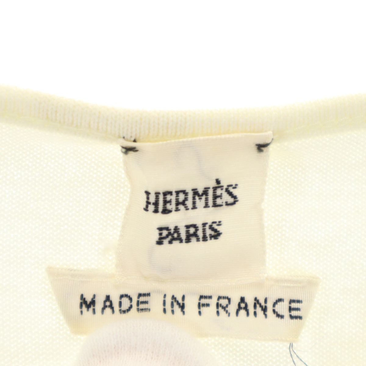 HERMES エルメス フランス製 半袖 Tシャツ 34 アイボリー レディース