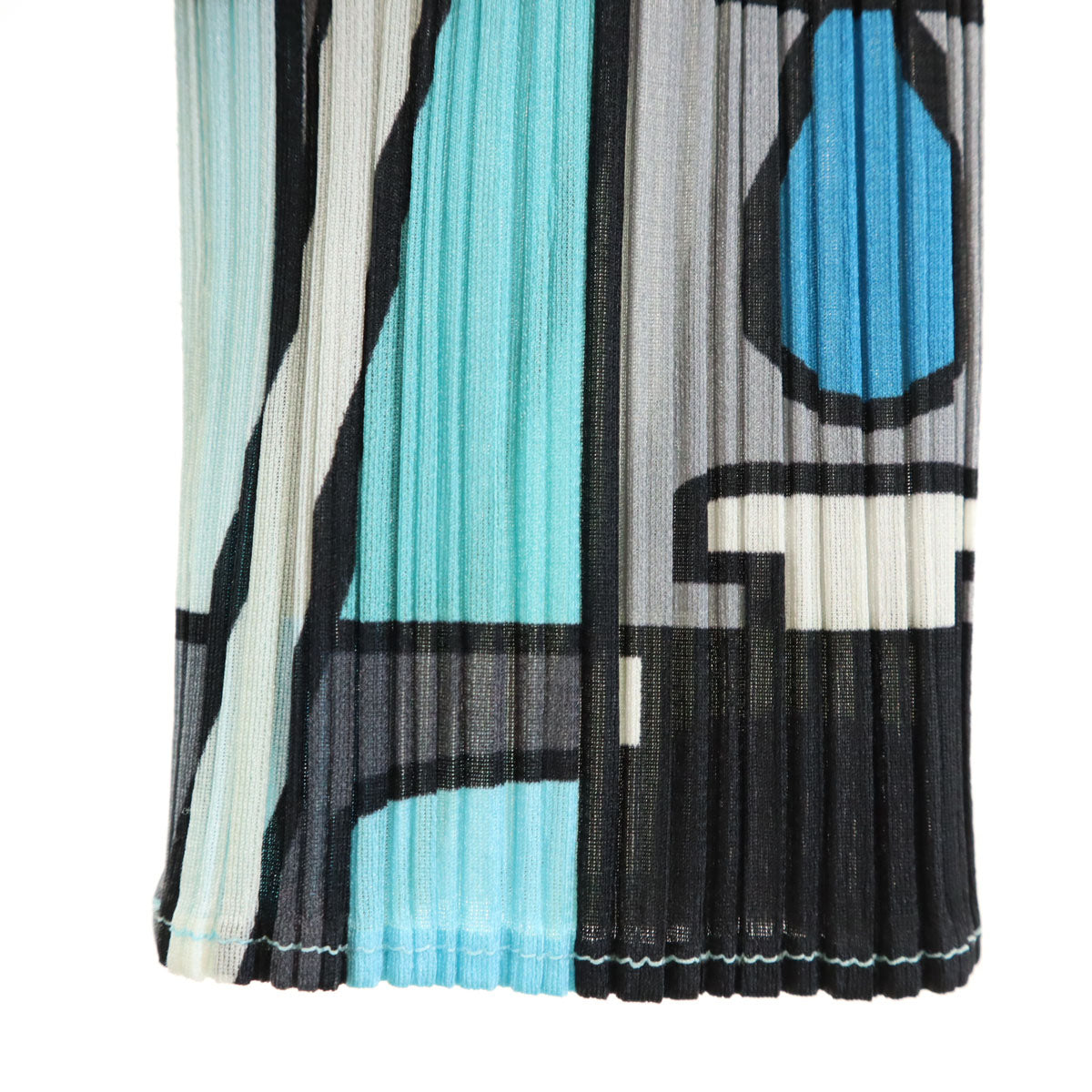 PLEATS PLEASE プリーツプリーズ 日本製 幾何学柄 5分袖 プリーツ カットソー 3 マルチ イッセイミヤケ レディース