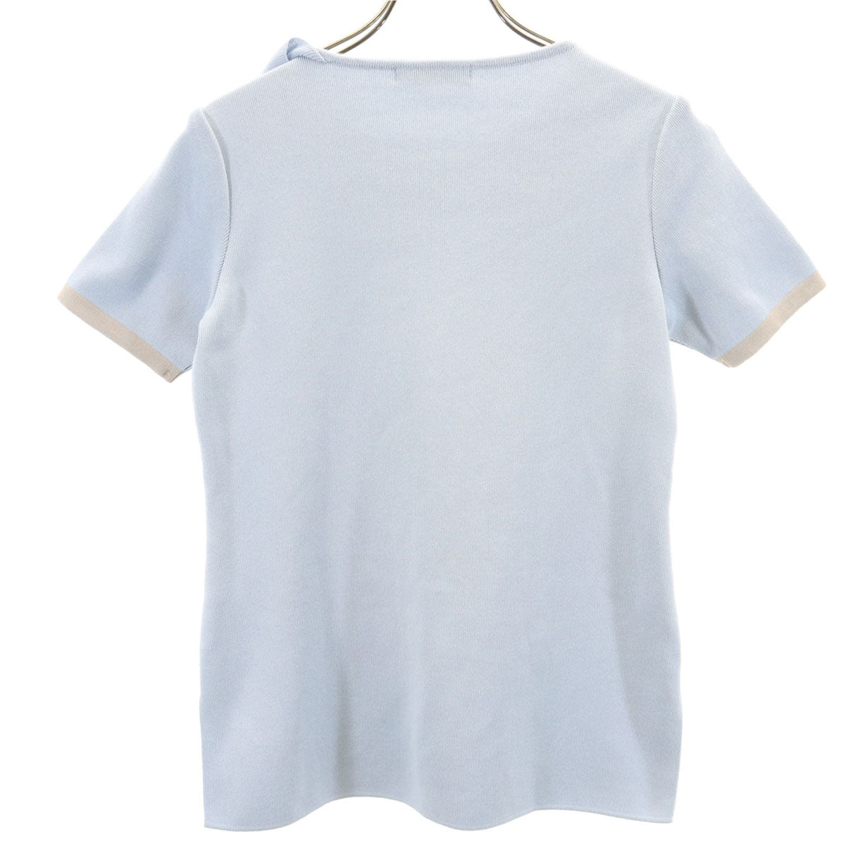Rene basic ルネベーシック 日本製 半袖 ニット 34 ブルーグレー レディース