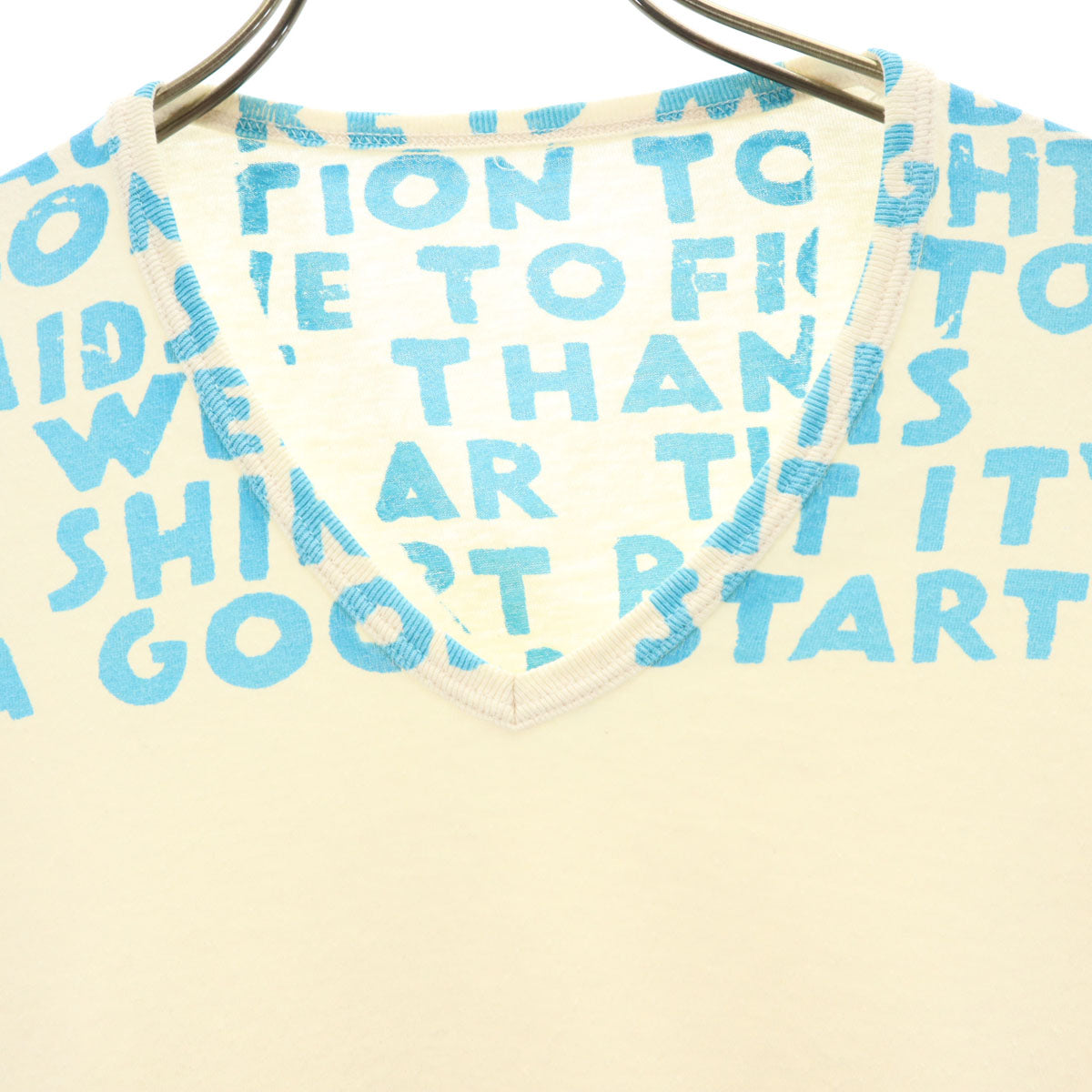 MARTIN MARGIELA マルタンマルジェラ 06SS エイズT 半袖 Vネック Tシャツ S アイボリー レディース