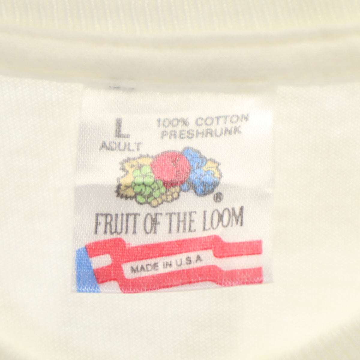 FRUIT OF THE LOOM フルーツオブザルーム 90s USA製 オールド Marking ideas fly 半袖 Tシャツ L ホワイト シングルステッチ メンズ