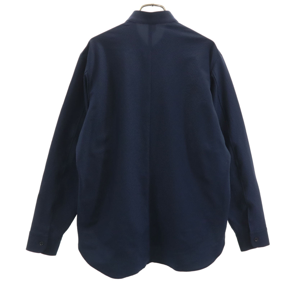 Milok ミロック 日本製 ストライプ柄 長袖 シャツ 46 ネイビー メンズ