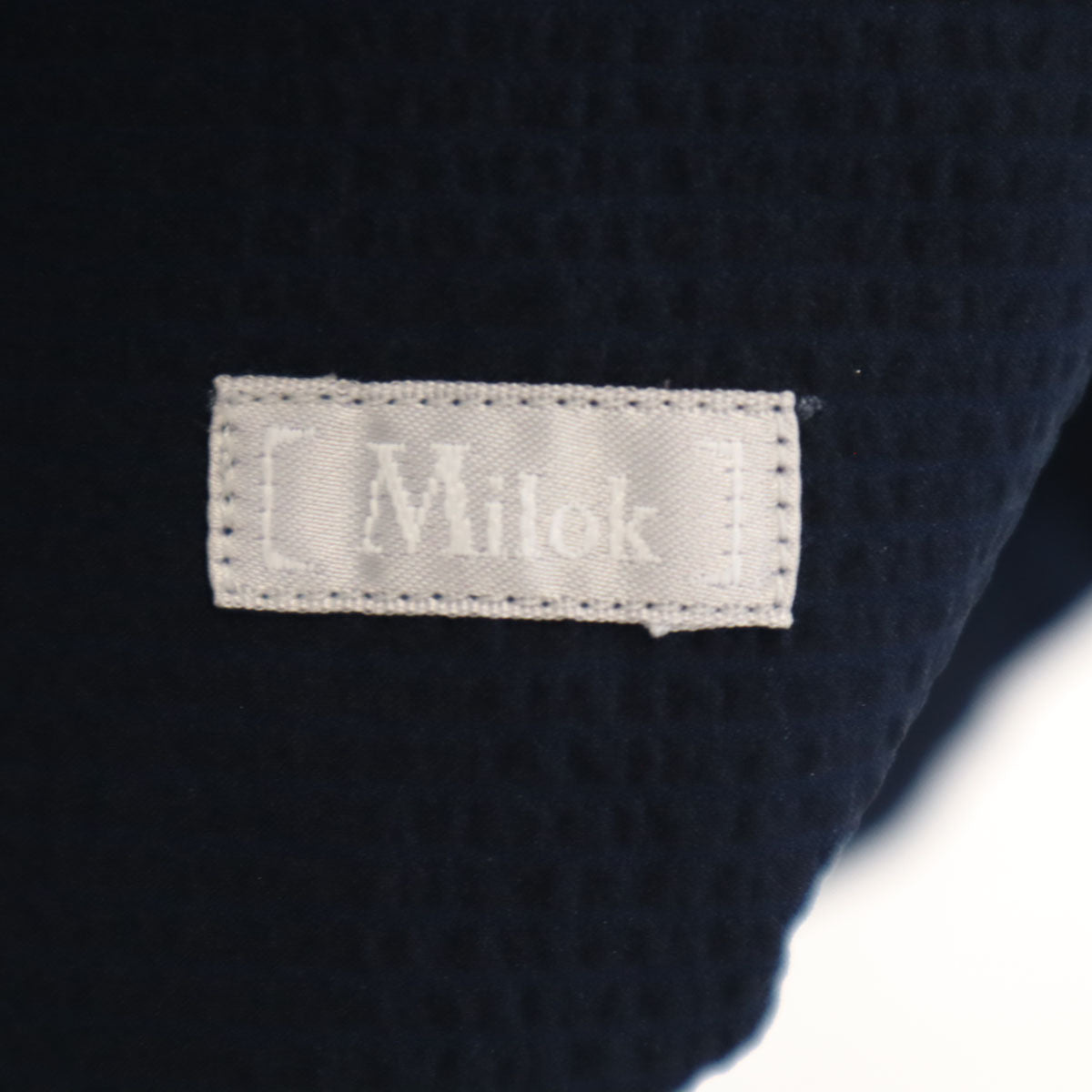 Milok ミロック 日本製 ストライプ柄 長袖 シャツ 46 ネイビー メンズ