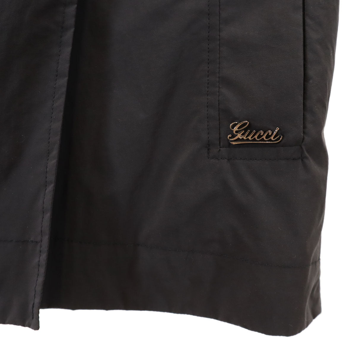 GUCCI グッチ イタリア製 トレンチ ジャケット XS チャコール 259360 ハンガー付き レディース