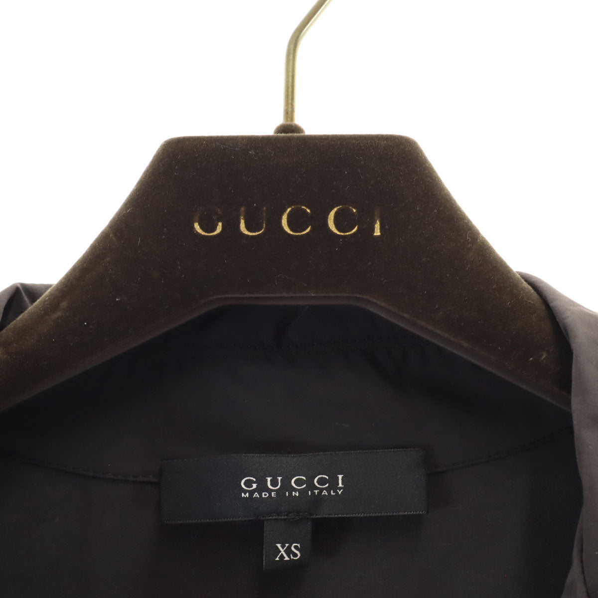 GUCCI グッチ イタリア製 トレンチ ジャケット XS チャコール 259360 ハンガー付き レディース