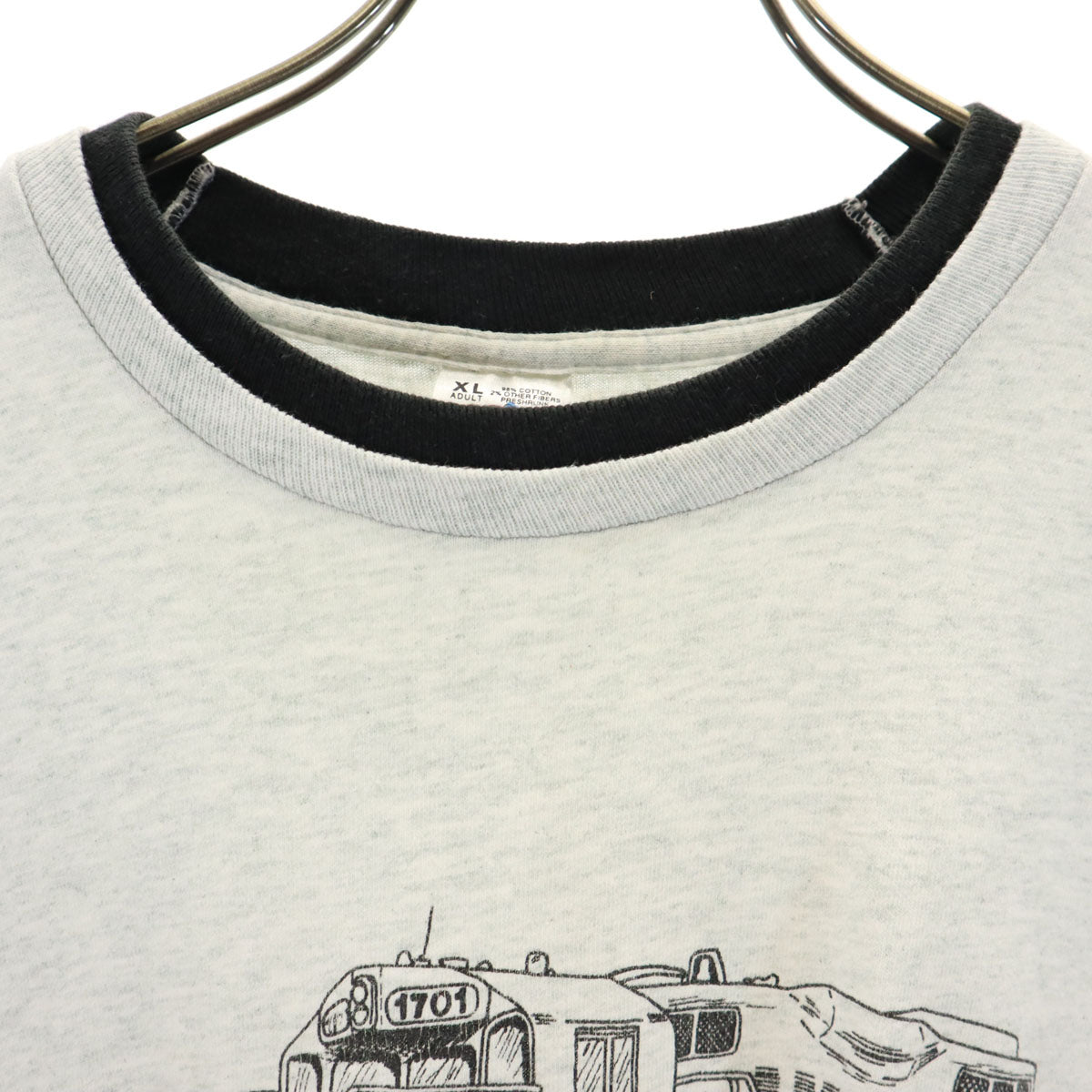 FRUIT OF THE LOOM フルーツオブザルーム 90s USA製 オールド FRV 鉄道 半袖 Tシャツ XL グレー メンズ