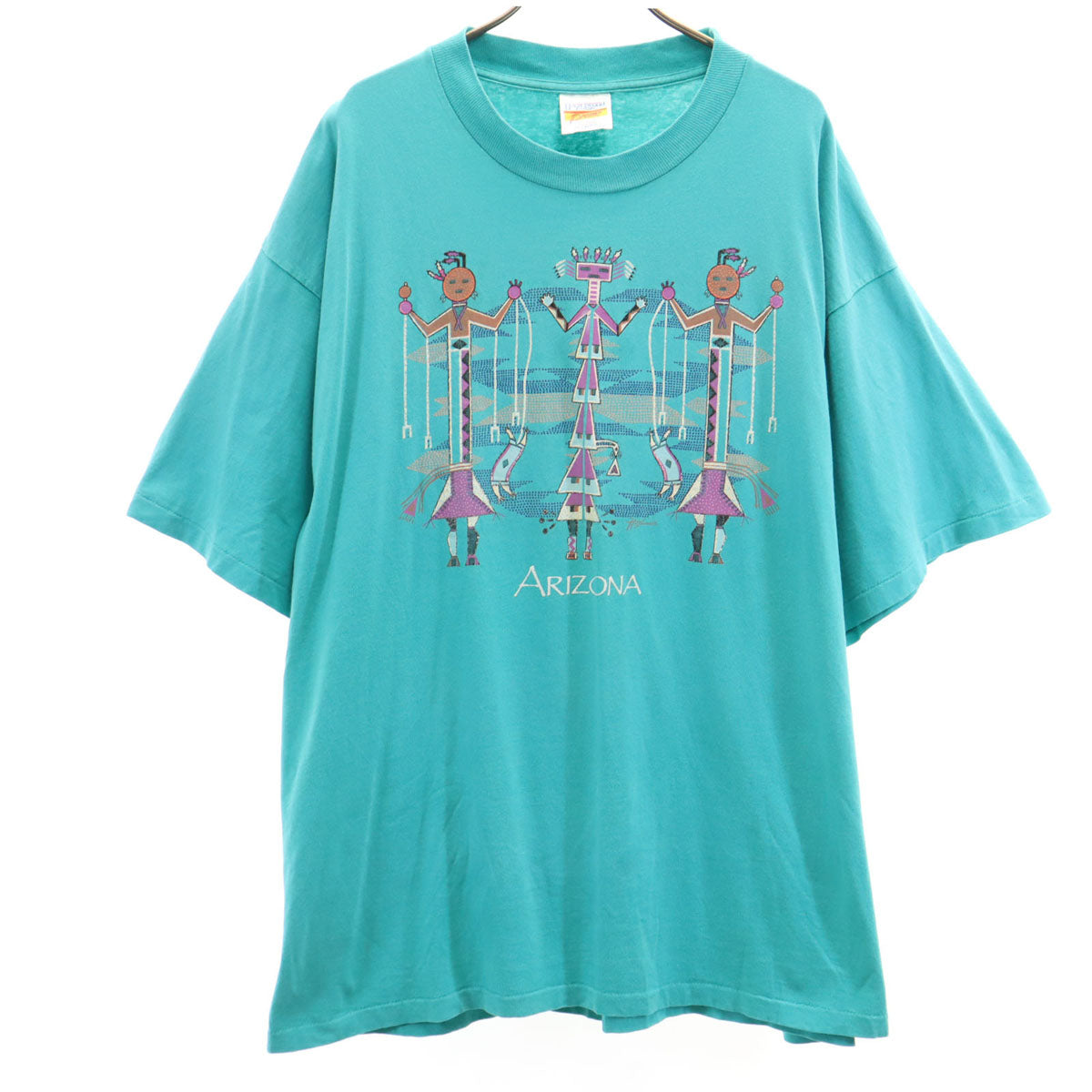 HAZELWOOD 90s USA製 オールド アリゾナ 半袖 Tシャツ XXL エメラルドグリーン シングルステッチ ビッグサイズ メンズ
