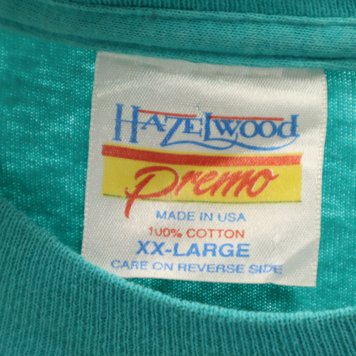 HAZELWOOD 90s USA製 オールド アリゾナ 半袖 Tシャツ XXL エメラルドグリーン シングルステッチ ビッグサイズ メンズ