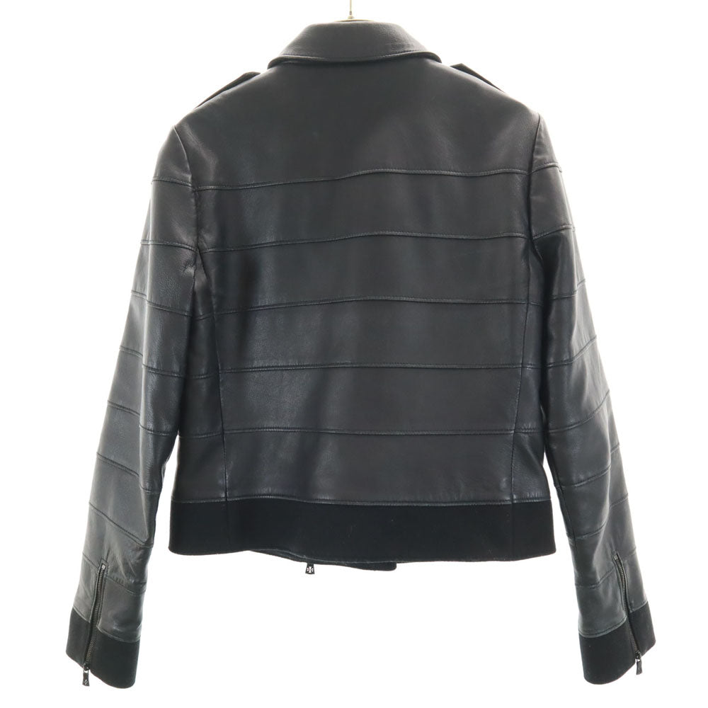 Tory Burch トリーバーチ 羊革 レザー ダブルライダースジャケット 4 ブラック レディース