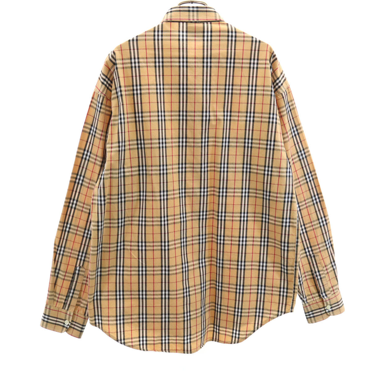 PARAGRAPH パラグラフ チェック柄 長袖 ボタンダウンシャツ ライトブラウン メンズ