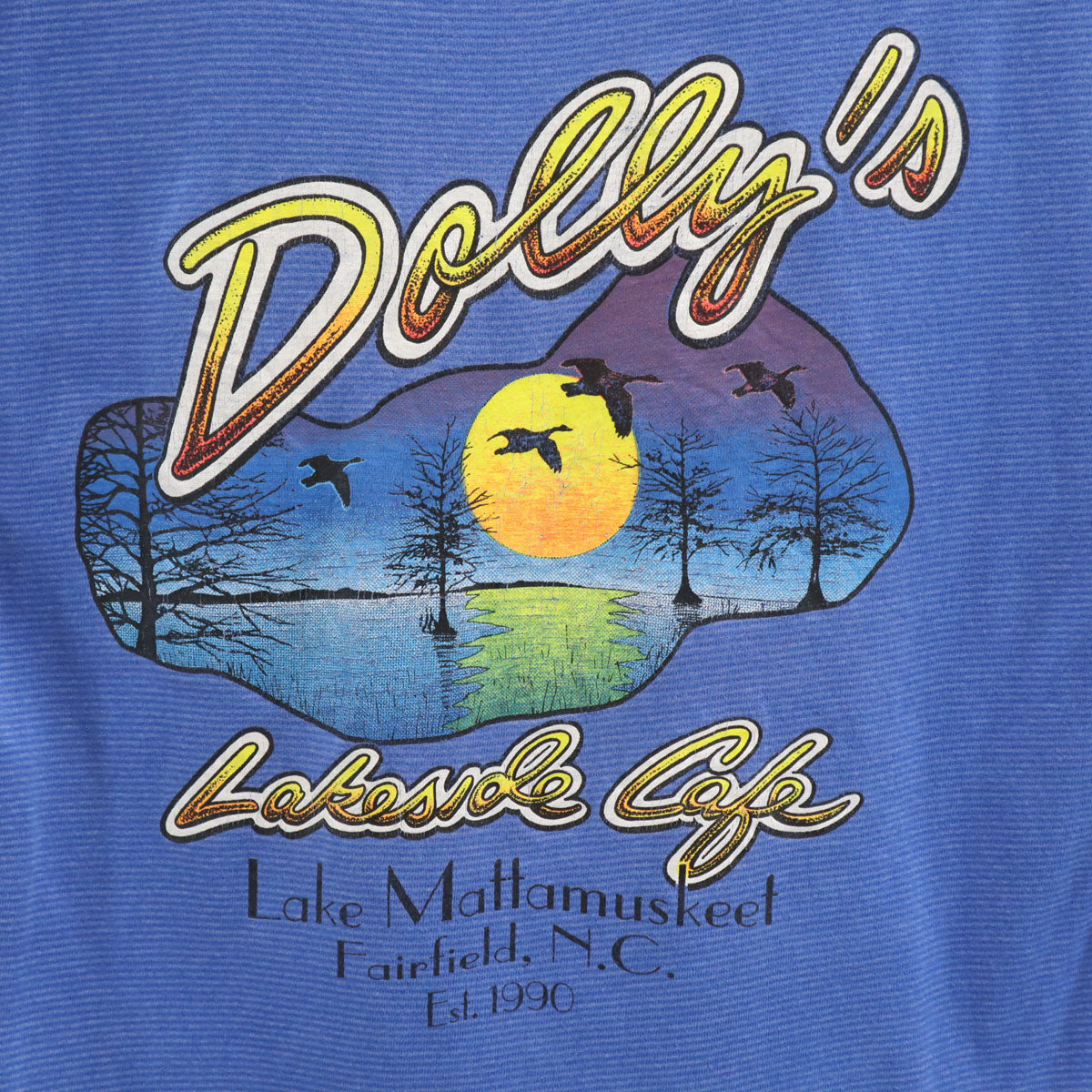 OLD オールド 90s バックプリント Dolly’s 半袖 Tシャツ ブルー シングルステッチ メンズ