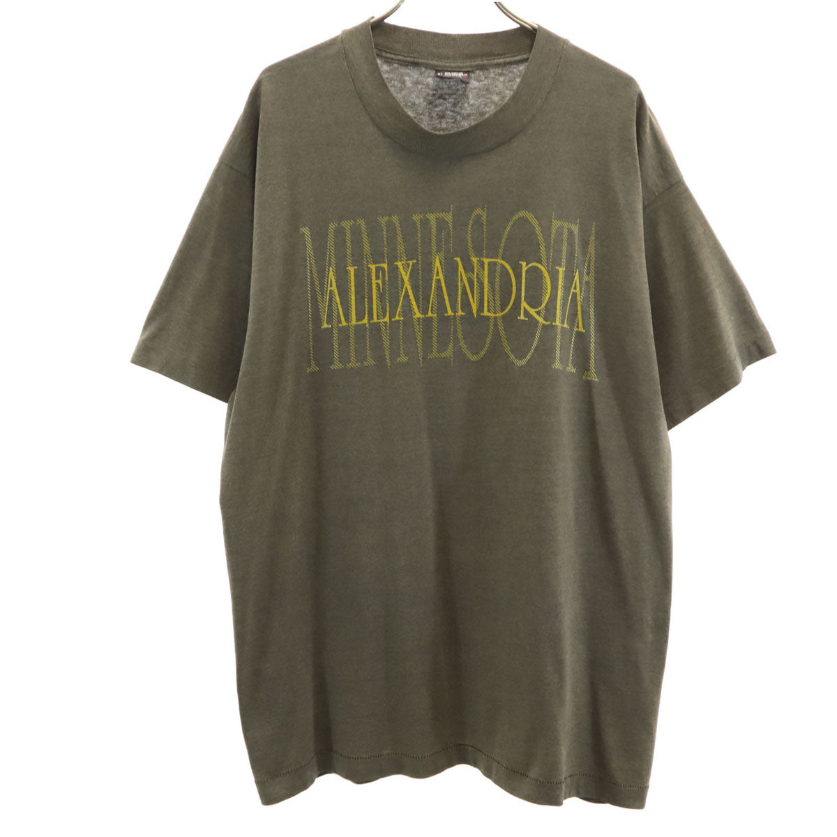 SCREEN STARS BEST スクリーンスターズベスト 90s USA製 オールド ALEXANDRIA 半袖 Tシャツ XL カーキ系 シングルステッチ メンズ