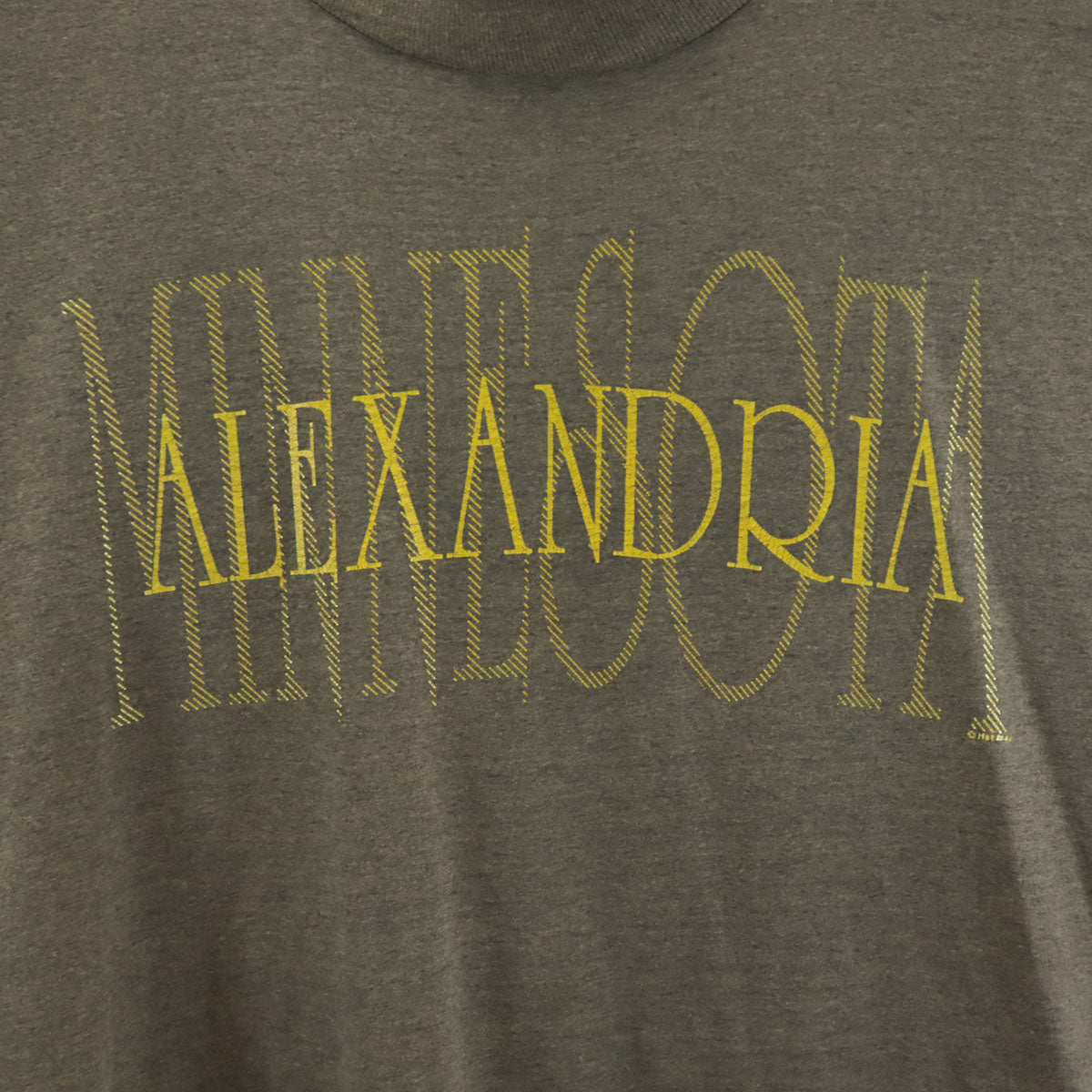 SCREEN STARS BEST スクリーンスターズベスト 90s USA製 オールド ALEXANDRIA 半袖 Tシャツ XL カーキ系 シングルステッチ メンズ