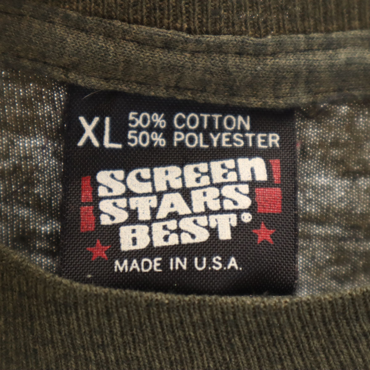 SCREEN STARS BEST スクリーンスターズベスト 90s USA製 オールド ALEXANDRIA 半袖 Tシャツ XL カーキ系 シングルステッチ メンズ
