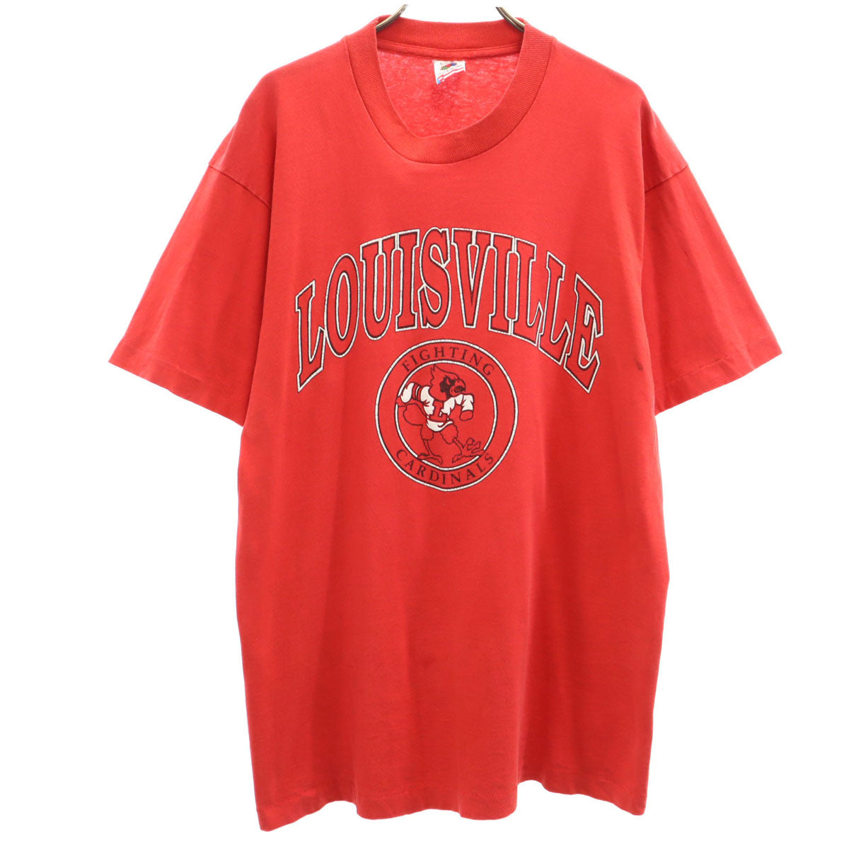 FRUIT OF THE LOOM フルーツオブザルーム 90s USA製 オールド LOUISVILLE CARDINALS 半袖 Tシャツ L レッド シングルステッチ ルイビル・カージナルス フットボール メンズ