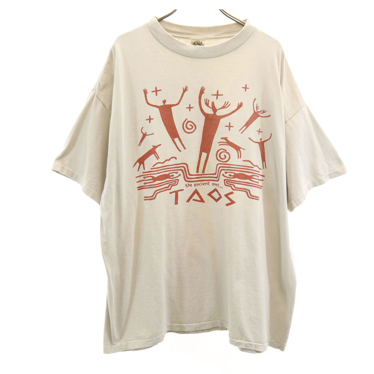 EAGLE イーグル 90s USA製 オールド TAOS 半袖 Tシャツ XL グレージュ シングルステッチ メンズ