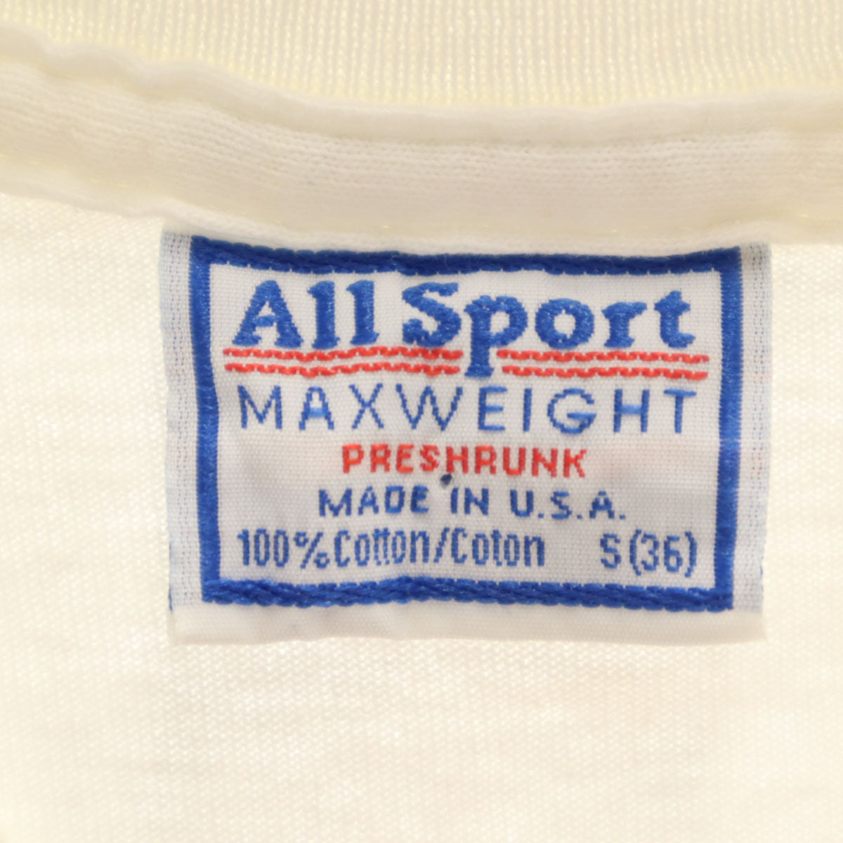 ALL SPORTS オールスポーツ 90s USA製 オールド 1999年 COTTON PICKIN HORNS 半袖 Tシャツ S ホワイト メンズ