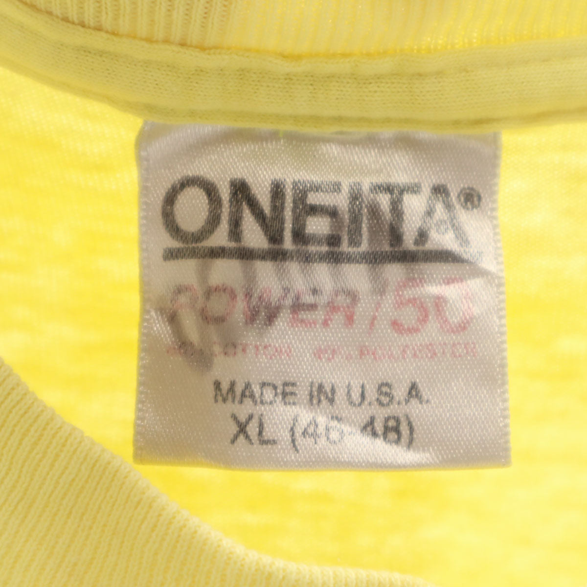 ONEITA オニータ 90s USA製 オールド 1992年 シンポジウム 半袖 Tシャツ XL イエロー シングルステッチ メンズ