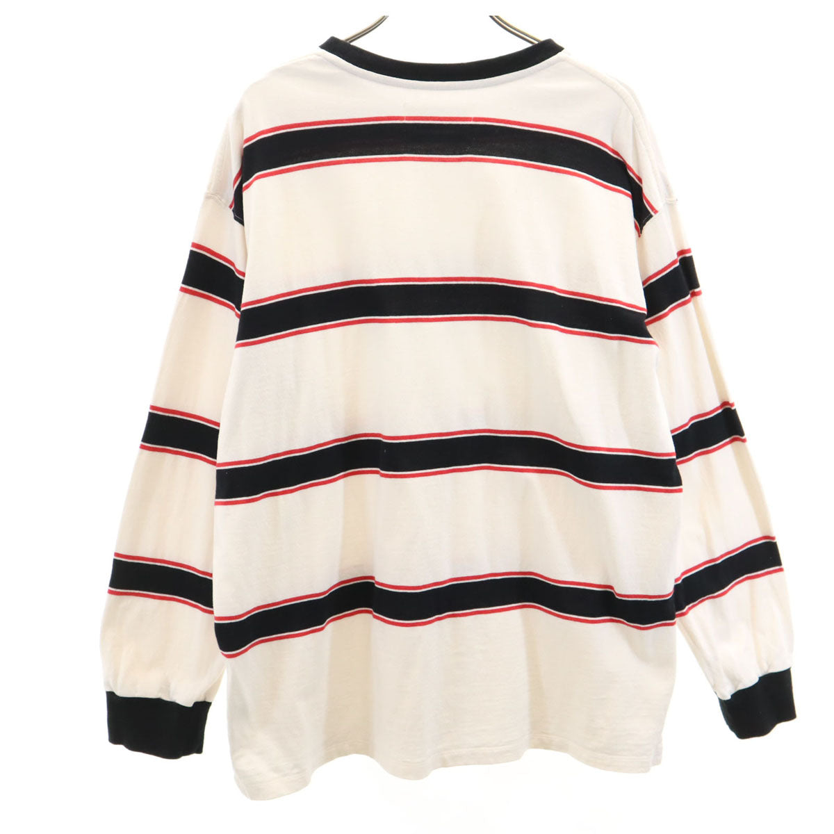 KIIT キート 日本製 ボーダー柄 長袖 Tシャツ ホワイト ロンT メンズ