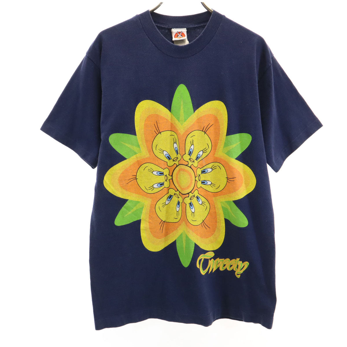 LOONEY TUNES ルーニーテューンズ 90s オールド ワーナーブラザーズ トゥイーティー 半袖 Tシャツ M ネイビー シングルステッチ メンズ