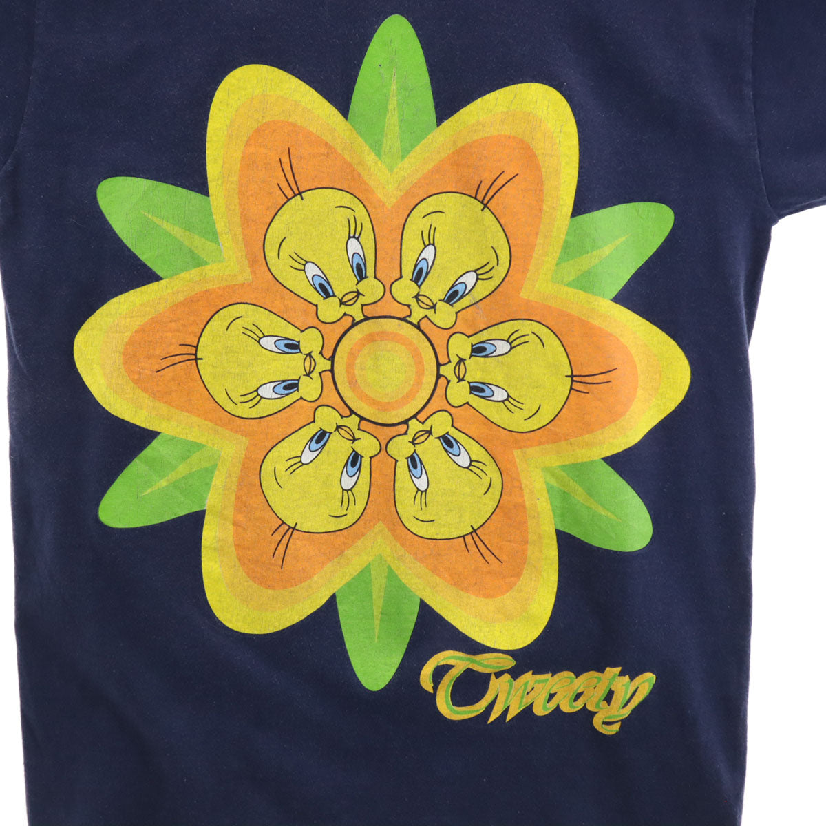 LOONEY TUNES ルーニーテューンズ 90s オールド ワーナーブラザーズ トゥイーティー 半袖 Tシャツ M ネイビー シングルステッチ メンズ