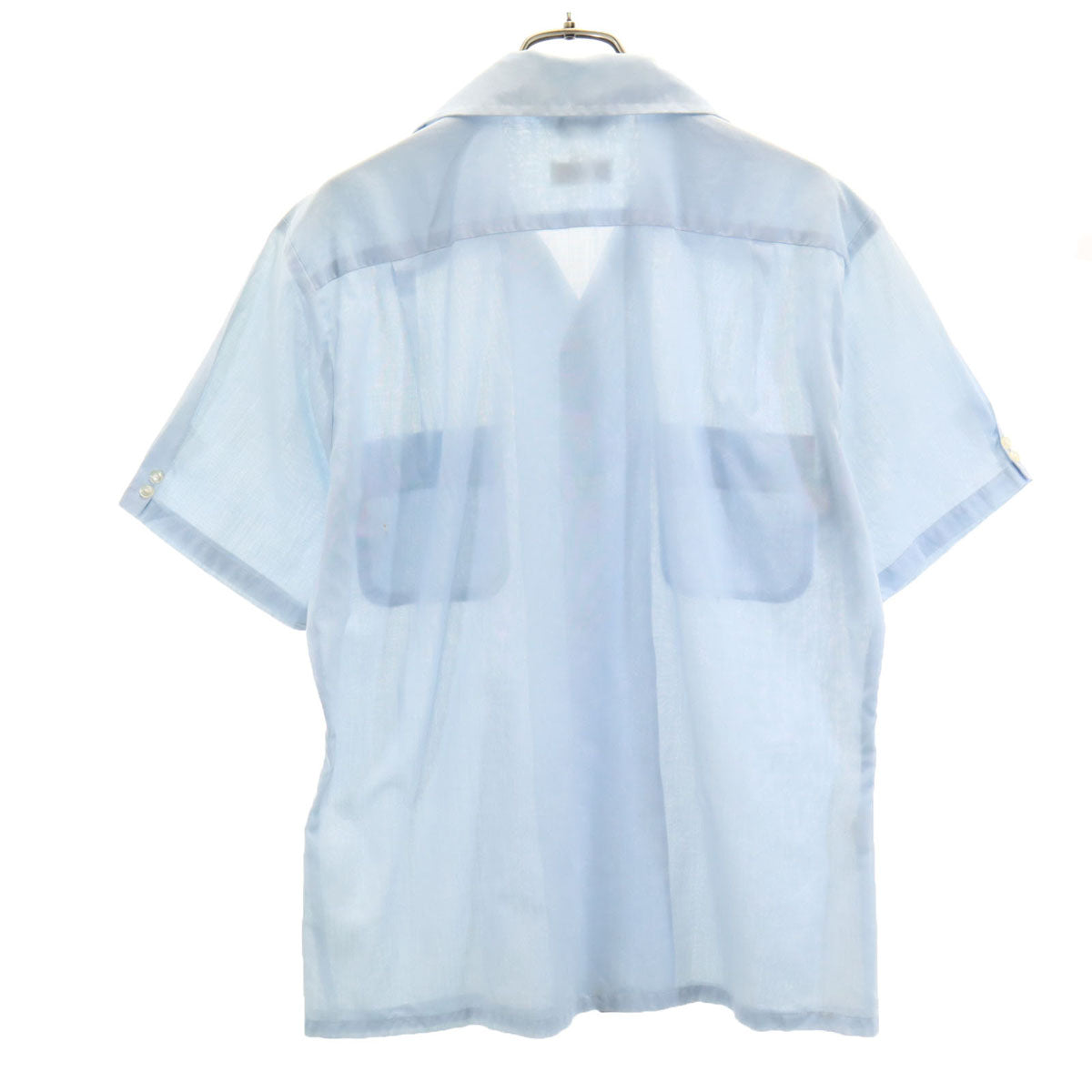 WR. California 70s ヴィンテージ 半袖 オープンカラーシャツ S 水色 メンズ