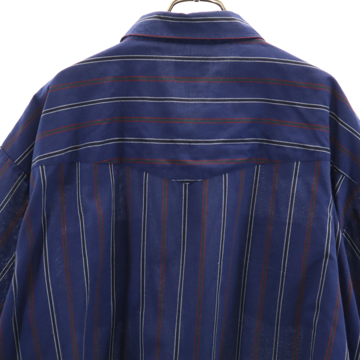 ELY CATTLEMAN エリーキャトルマン 80s ヴィンテージ ストライプ柄 半袖 ウエスタンシャツ 4X BIG ネイビー ビッグサイズ メンズ