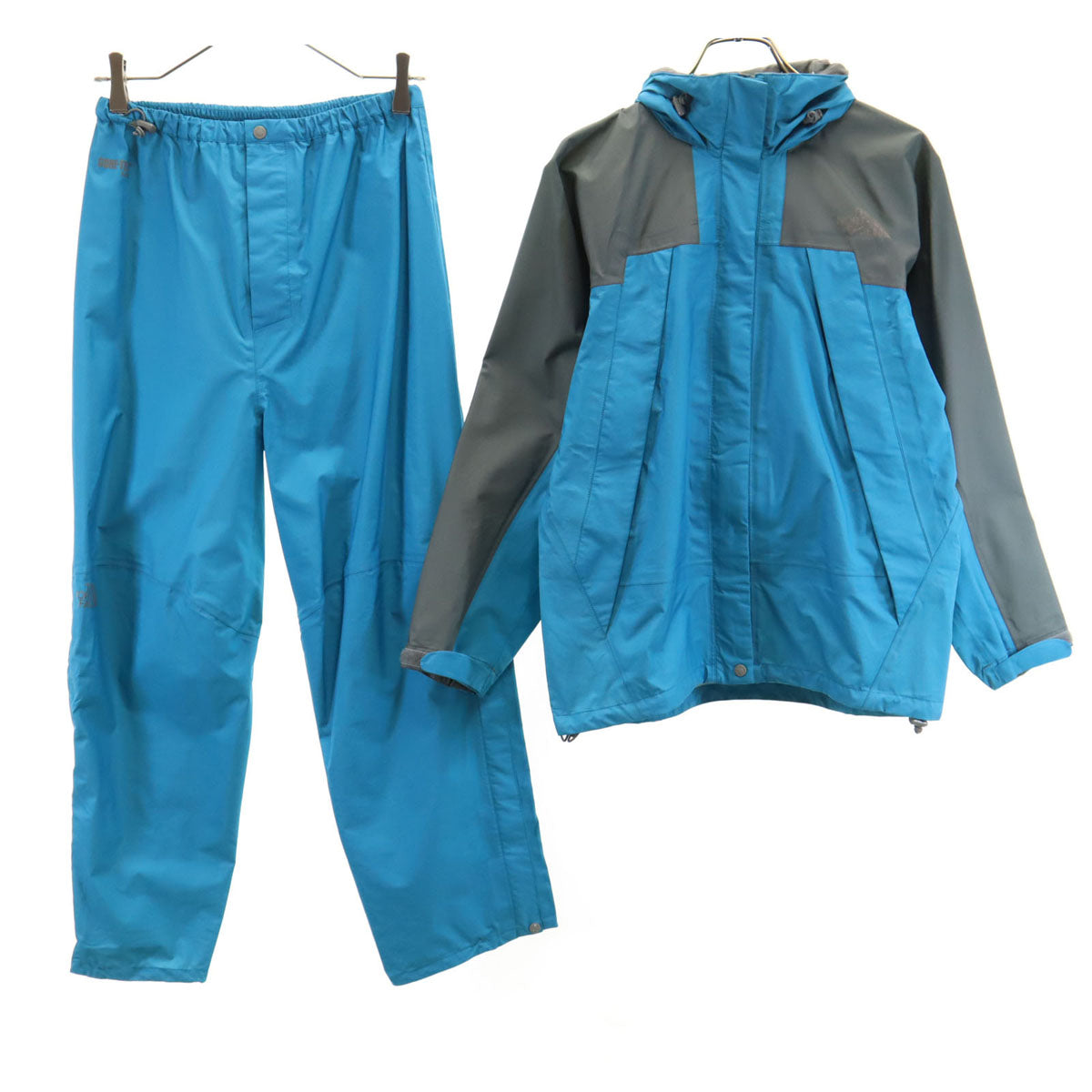 THE NORTH FACE ノースフェイス ゴアテックス レインジャケット 上下 セットアップ S 水色 アウトドア NPW10505 収納袋付き レディース
