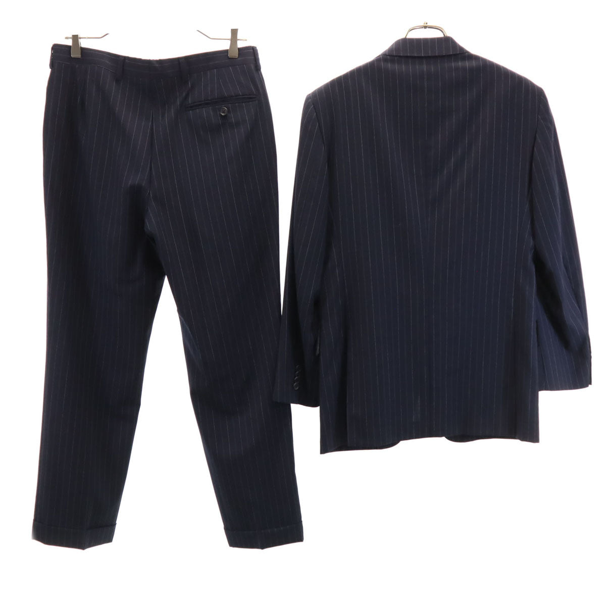 Paul Smith LONDON ポールスミスロンドン 日本製 ストライプ柄 ロロピアーナ生地 スーツ 上下 セットアップ M ネイビー メンズ